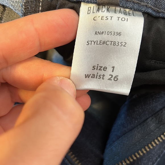 Black Label C'est Toi High Rise Folded Wide Leg Jeans Waist 26/1 - Picture 13 of 16